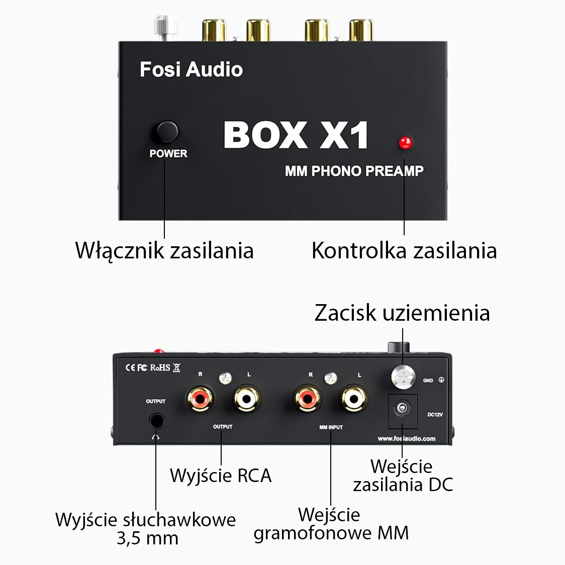 Zacisk uziemienia w Fosi Audio BOX X1